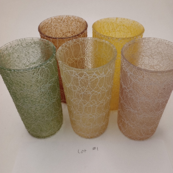 Vintage Spaghetti String Glasses MCM Set of 5 - Picture 3 of 7